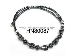 Barbell Shape Beads Semi preicous Hematite Necklace